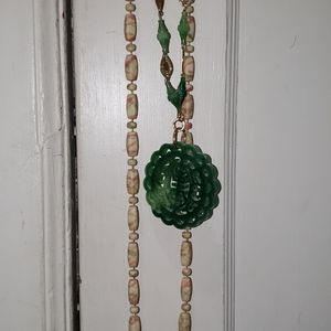 Lot of 2 vintage plastic costume jewelry necklaces